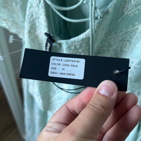 Anthropologie X Love Sam Amia Embroidered Lace-Up Maxi Dress - Picture 9 of 16